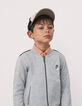 Boys' grey marl embroidered back cardigan -1