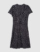 Women's black LENZING™ ECOVERO™ polka dot print dress-6