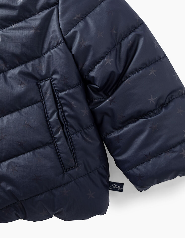 Baby girls’ navy and iridescent reversible padded jacket-5