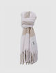 Girl's beige plaid scarf-1