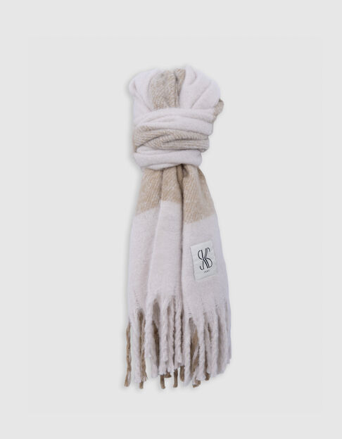 Girl's beige plaid scarf - IKKS