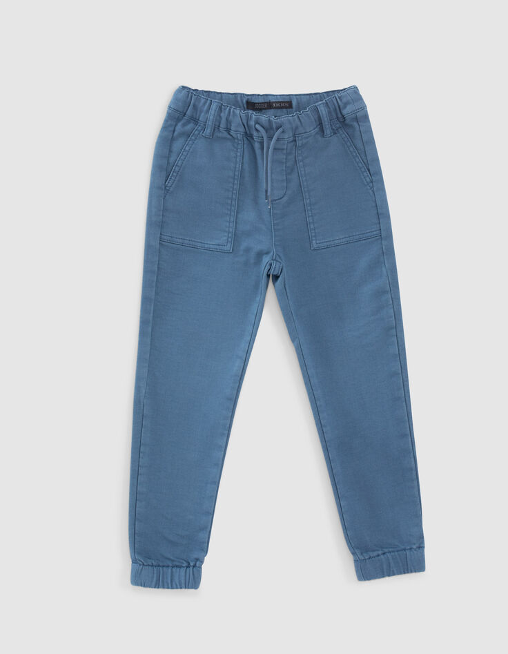 Boys’ dark blue knitlook tapered jogger jeans-1