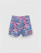 Girls’ white palm tree-leopard jacquard shorts-4