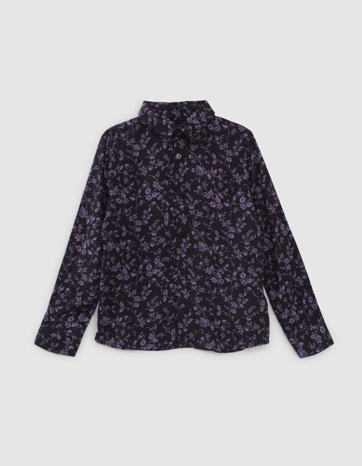 Camisa violeta y negra LENZING™ ECOVERO™ flores niño-4