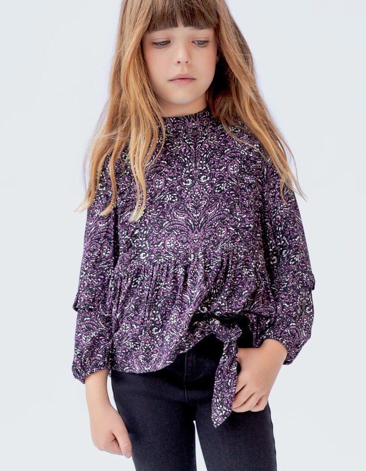 Girls’ pink paisley print LENZING™ ECOVERO™ blouse-1