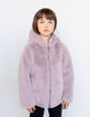 Girls’ violet Sherpa/bronze reversible padded jacket-3