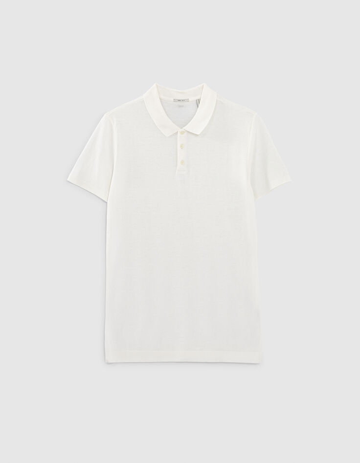 Men’s off-white cotton modal polo shirt-5