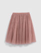 Jupe midi rose en tulle fille-5