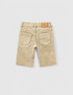 Jungen-Jeans-Bermudas mit Patch in Mittelbeige -3