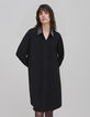 Women's navy voile shirt dress with removable jewel collar-3