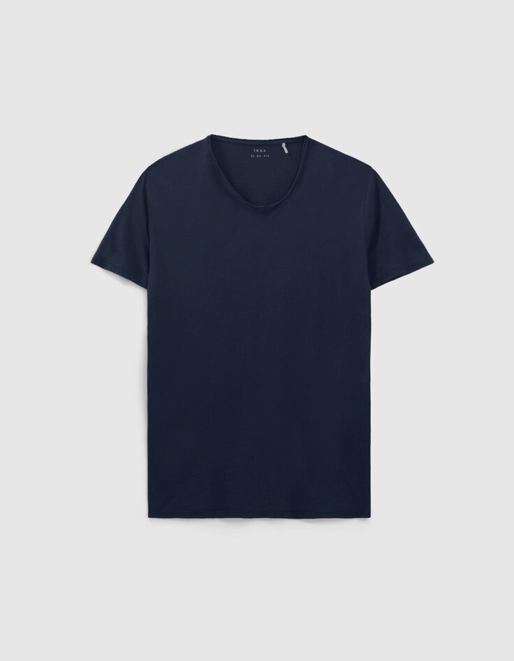 T-shirt L'Essentiel marine col V Homme-5