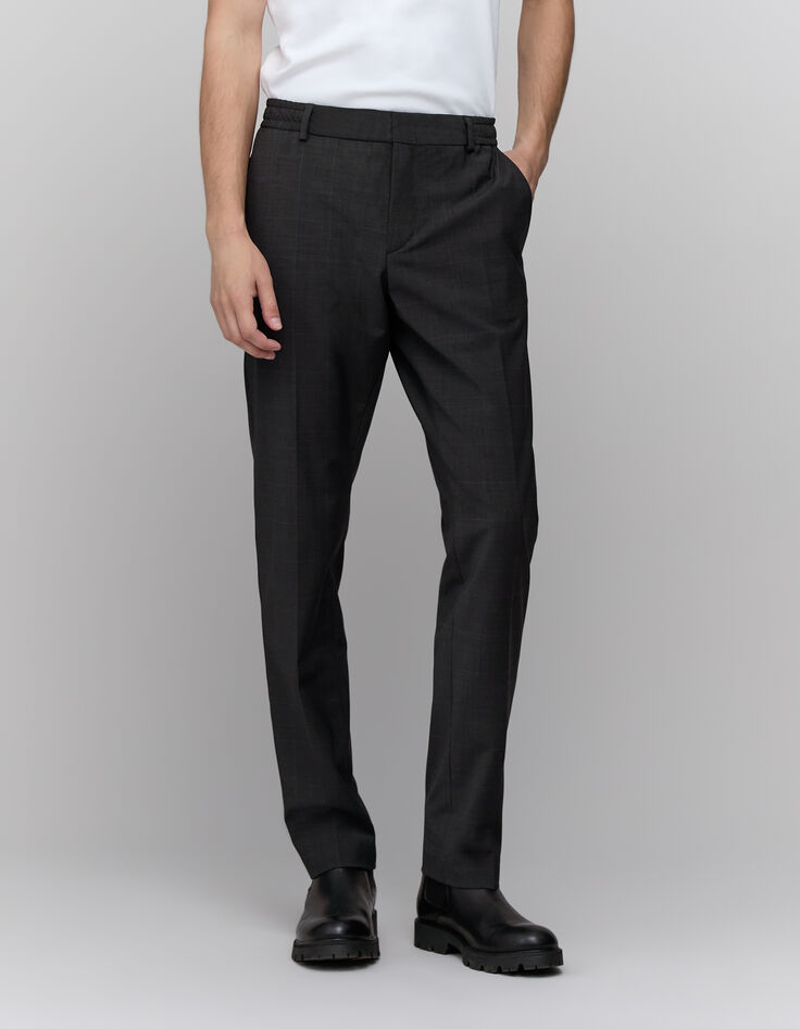 Pantalón de chándal de cuadros antracita para hombre-2