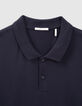 Polo marine en coton modal Homme-5