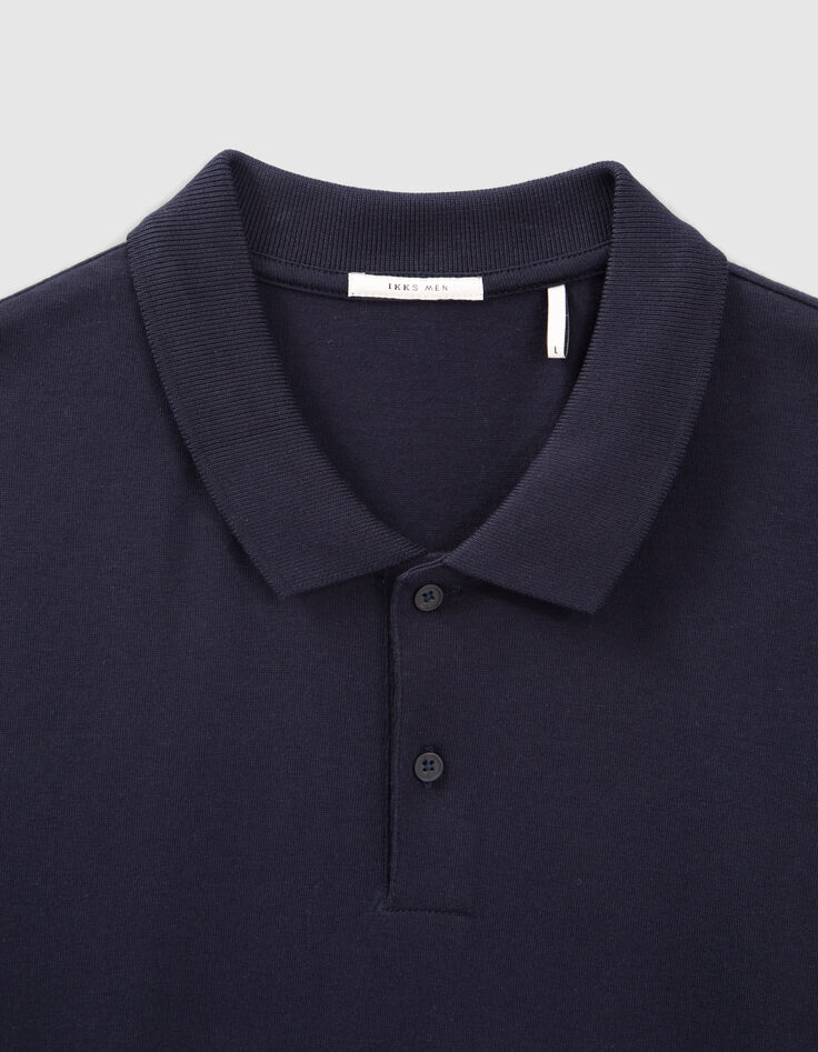 Marineblaues Herrenpoloshirt aus Baumwollmodal-5