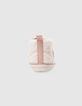 Ecru sherpa sneakers met baby meisjes hartje-2