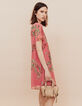 Women’s coral flower bouquet print recycled voile dress-2