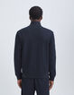 Men’s navy sport-style pique knit cardigan-3