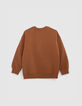 Boy's camel maxi sweatshirt with K-comète logo embroidery-4