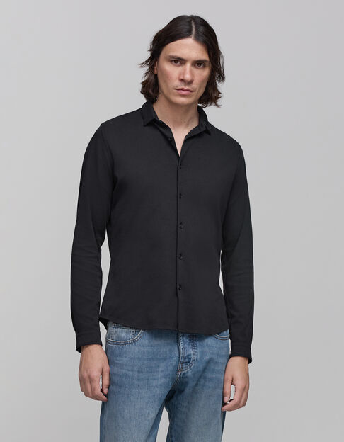 Chemise REGULAR noire Interlock Homme - IKKS