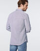 Blaues SLIM-Albini®-Herrenhemd mit Retro-Motiv-3