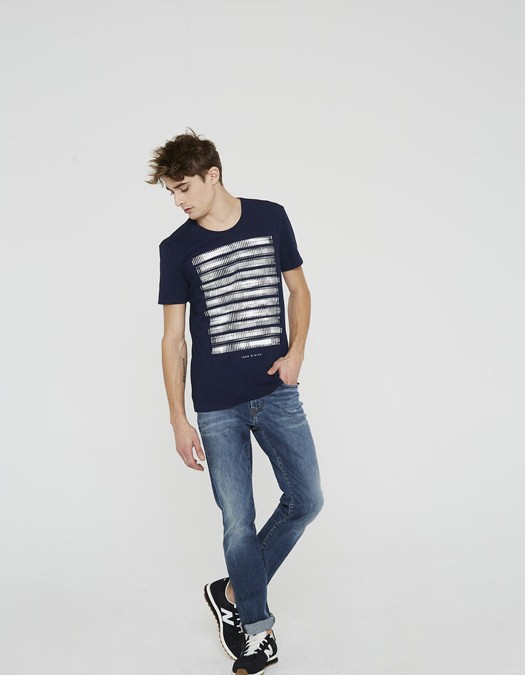 Tee-shirt bleu indigo homme-6