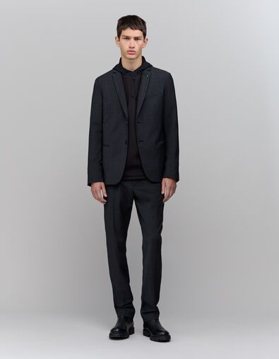 Men's anthracite check suit jacket - IKKS