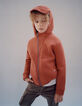 Boys’ brick cardigan with visor on hood-1