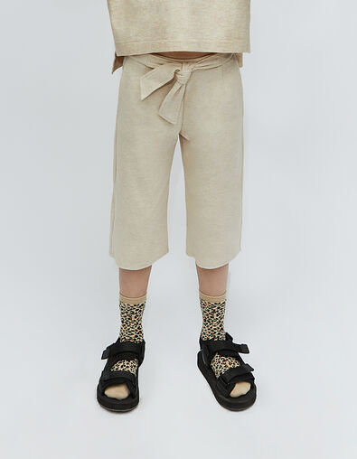 Pantalon large sable chiné avec ceinture fille - IKKS