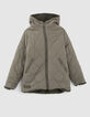 Girls’ khaki Sherpa/quilted reversible padded coat-4