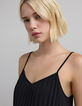 Women's black recycled pleated camisole lined with straps-6