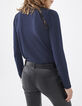 Women’s navy blue T-shirt with inlaid lace-6