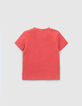 Rood T-shirt opdruk 3D bliksem babyjongens-2