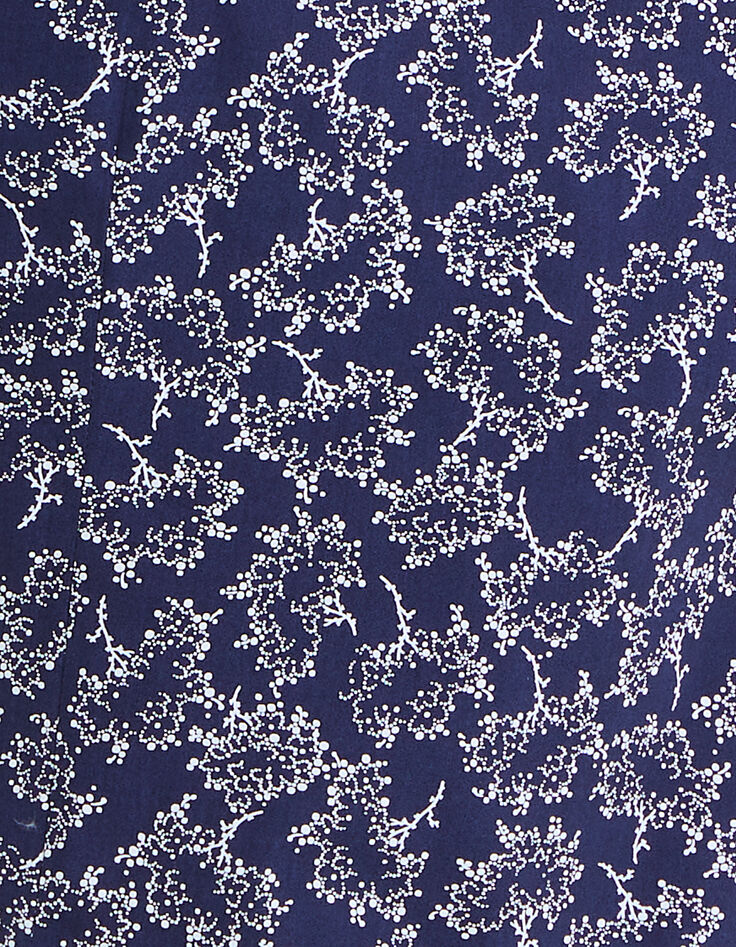 Men’s indigo floral motif slim shirt-2