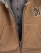 Omkeerbaar vest in camel en grijs, print babyjongens-8