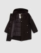 Boys’ black quilted lining hooded padded jacket-3