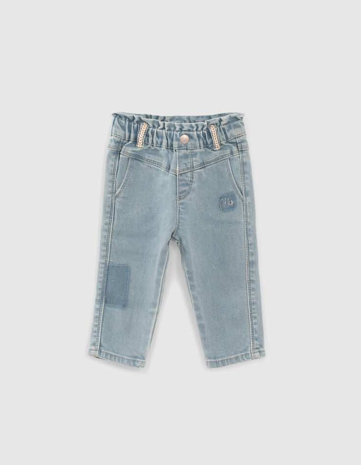 Blaue Jeans mit Gummizug für Babymädchen-1