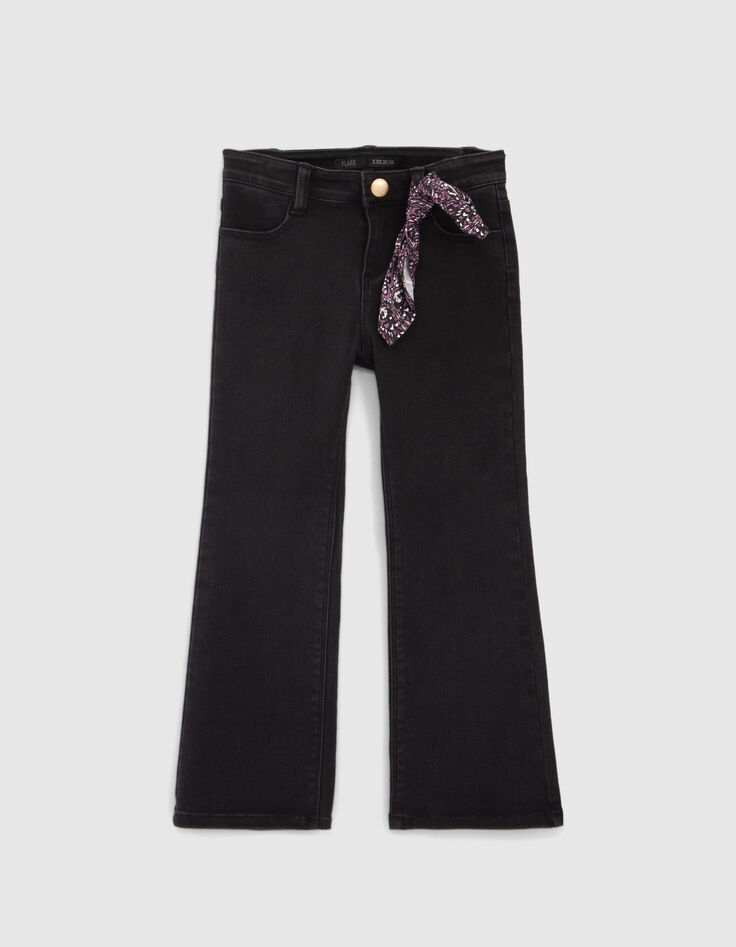Zwarte FLARE jeans strik met paisleyprint meisjes-7
