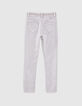 Light grey skinny jeans met bies ceintuur meisjes-3