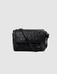 Girl's black recycled star quilted handbag-2