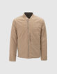 Chaqueta acolchada fina caqui y beige tipo bomber hombre-6