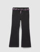 Zwarte FLARE jeans strik met paisleyprint meisjes-3