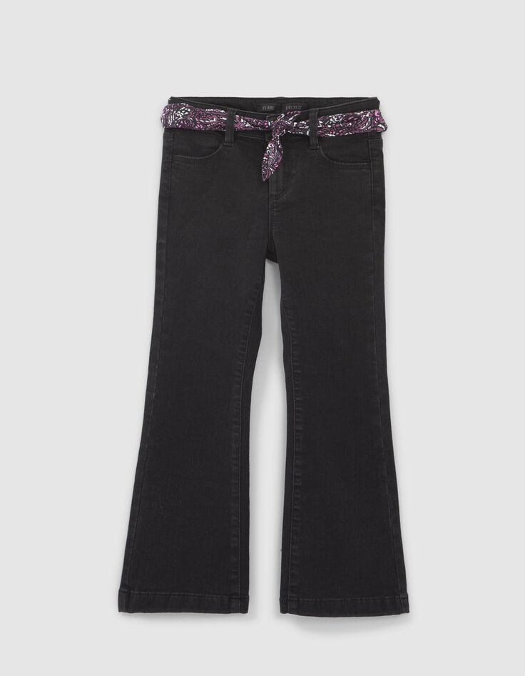 Zwarte FLARE jeans strik met paisleyprint meisjes-3