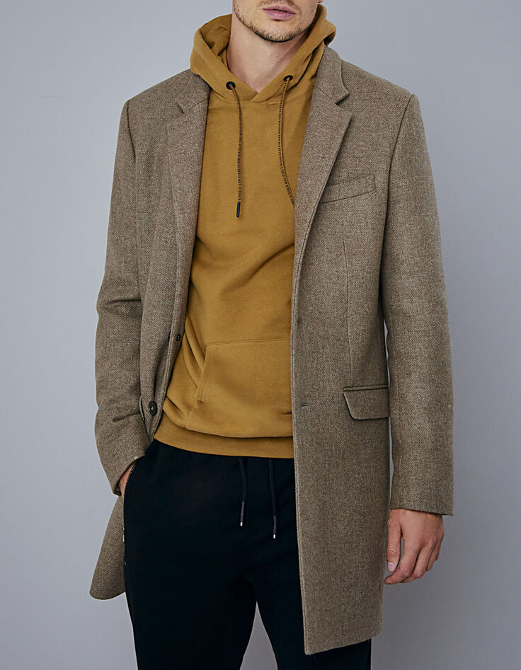 Men’s light brown straight coat-2