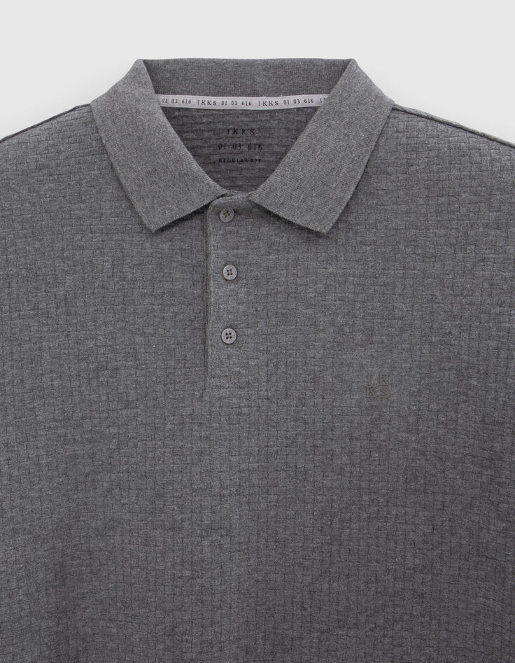 Polo graphite tricot effet tressage Homme-5