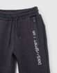 Bi-Material-Jogginghose, Grau, Jungen, Ziptaschen-4