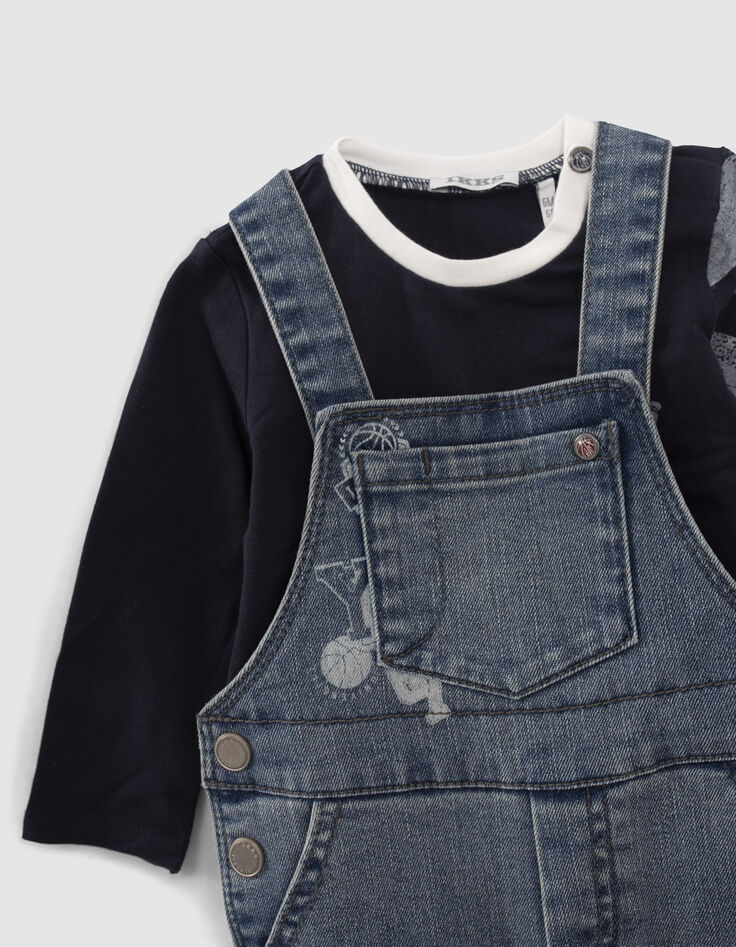 Ensemble salopette en jean et tee-shirt bébé garçon-5