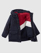 Boys’ 2-in-1 navy parka and colour block padded jacket-8