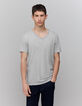 T-shirt L'Essentiel gris col V Homme-1