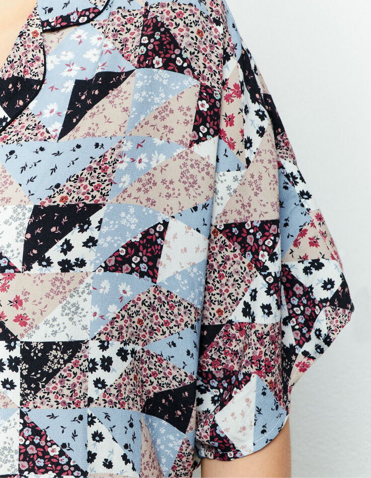 Women’s floral patchwork print Ecovero® viscose shirt-3