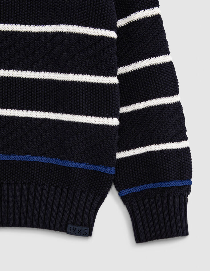 Boy's organic cotton fancy knit sailor sweater-6